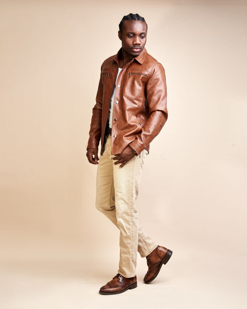 Tailored Stretch Chino — Stone